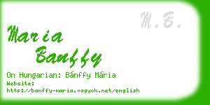 maria banffy business card