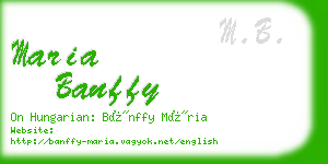 maria banffy business card